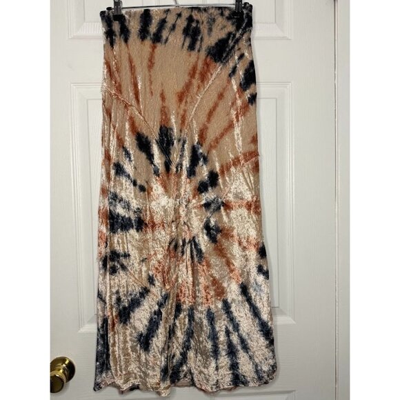 Free People Skirt Size S Colorful Tie-Dye Boho Velvet Fairy Whimsical Y2K Gypsy - Picture 2 of 7